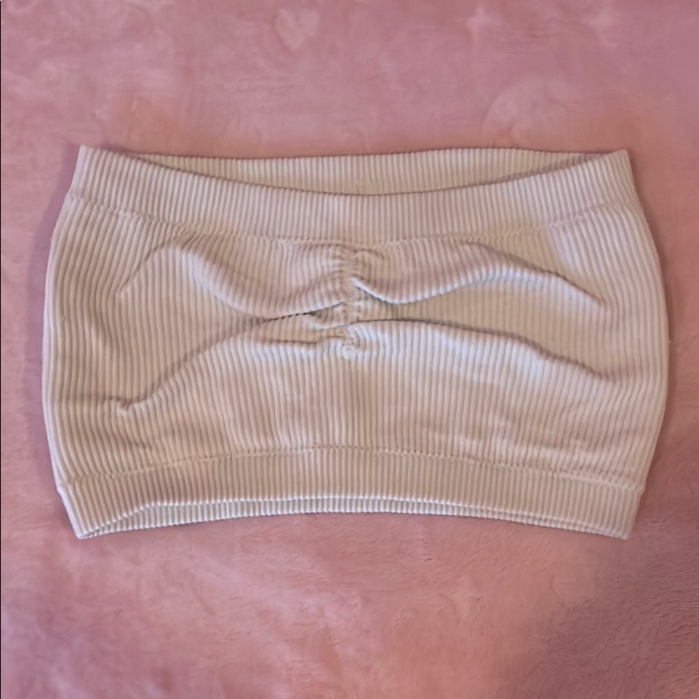 American Eagle Outfitters White Ribbed Crop Top